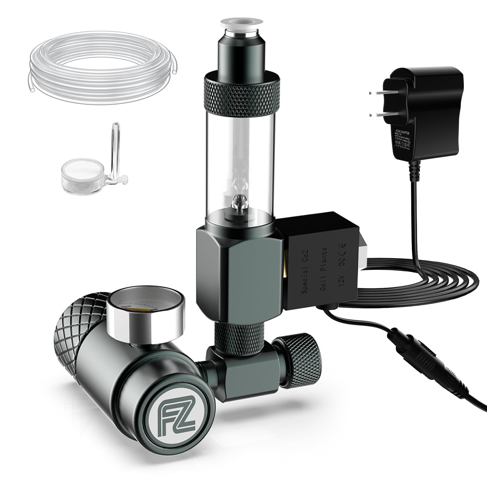 Regulador de CO2 FZONE con diseño mini para acuarios ordenados y limpios.