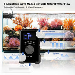 FZONE Wave Maker pausa de alimentación de 10 minutos para alimentar sin interrumpir el flujo.