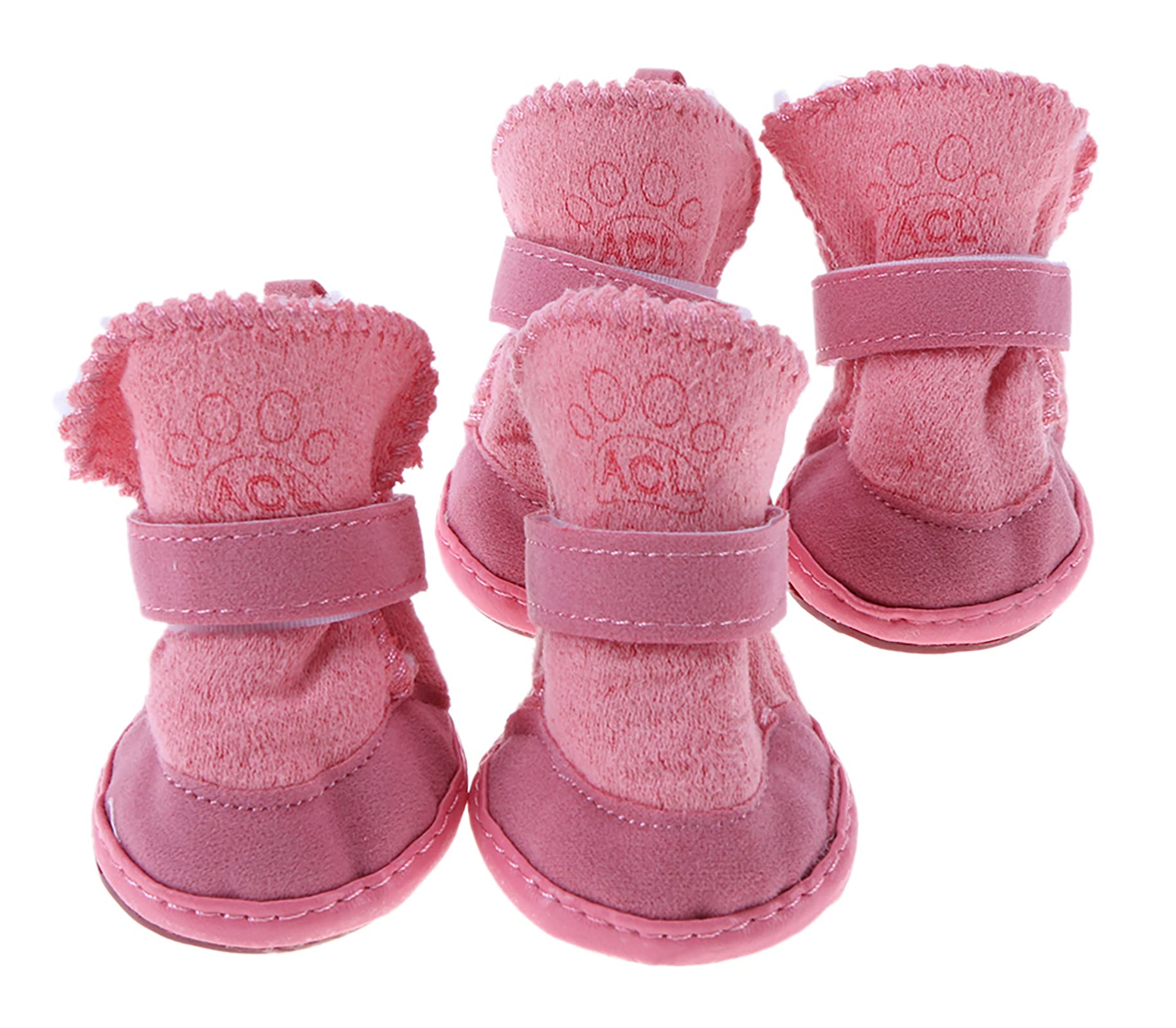 GabeFish botas para gato rosa, forro cálido para patitas cómodas.