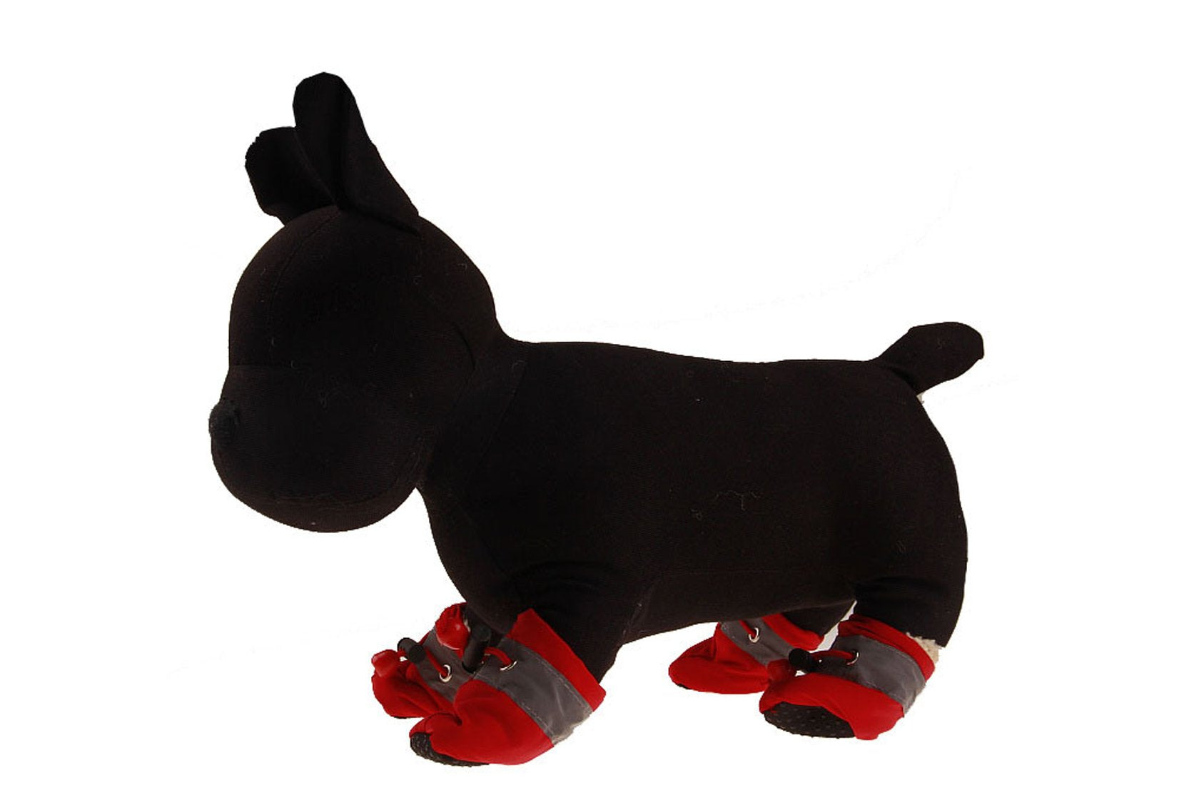 Botas rojas GabeFish para mascotas, fáciles de poner.