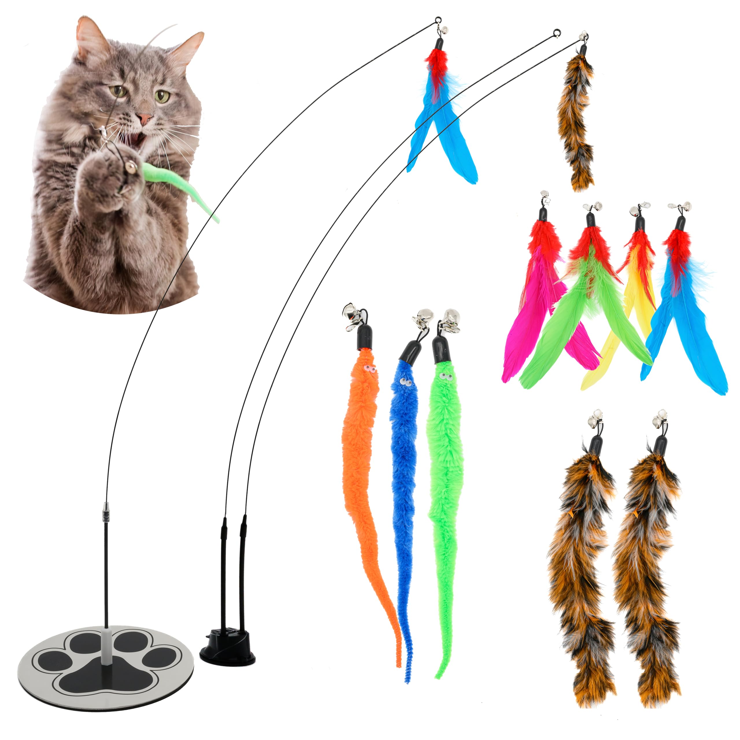 GADGETSOLOGY varita-gato-plumas: estimula juego activo y caza suave