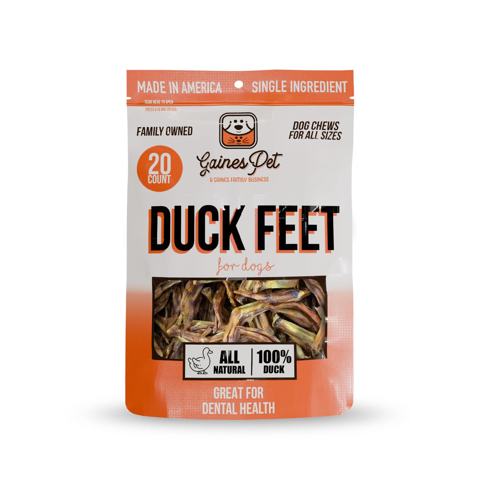 Gaines Pet, pies de pato crujientes para perros, favorecen la higiene dental.