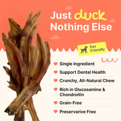 Gaines Pet para juntas, pies de pato naturales.