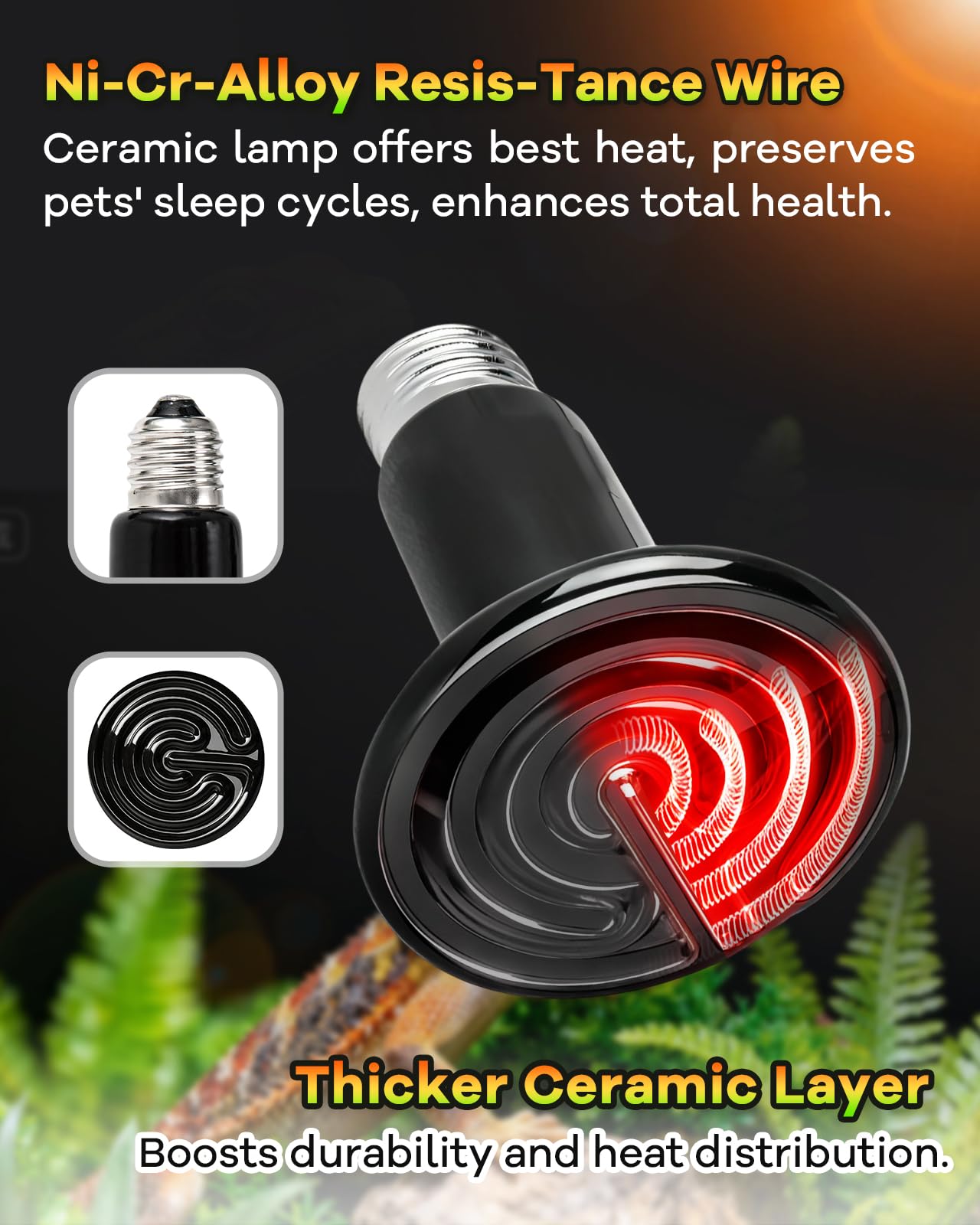 GAJUX emisor ceramico 100W, durabilidad de hasta 10000 horas.