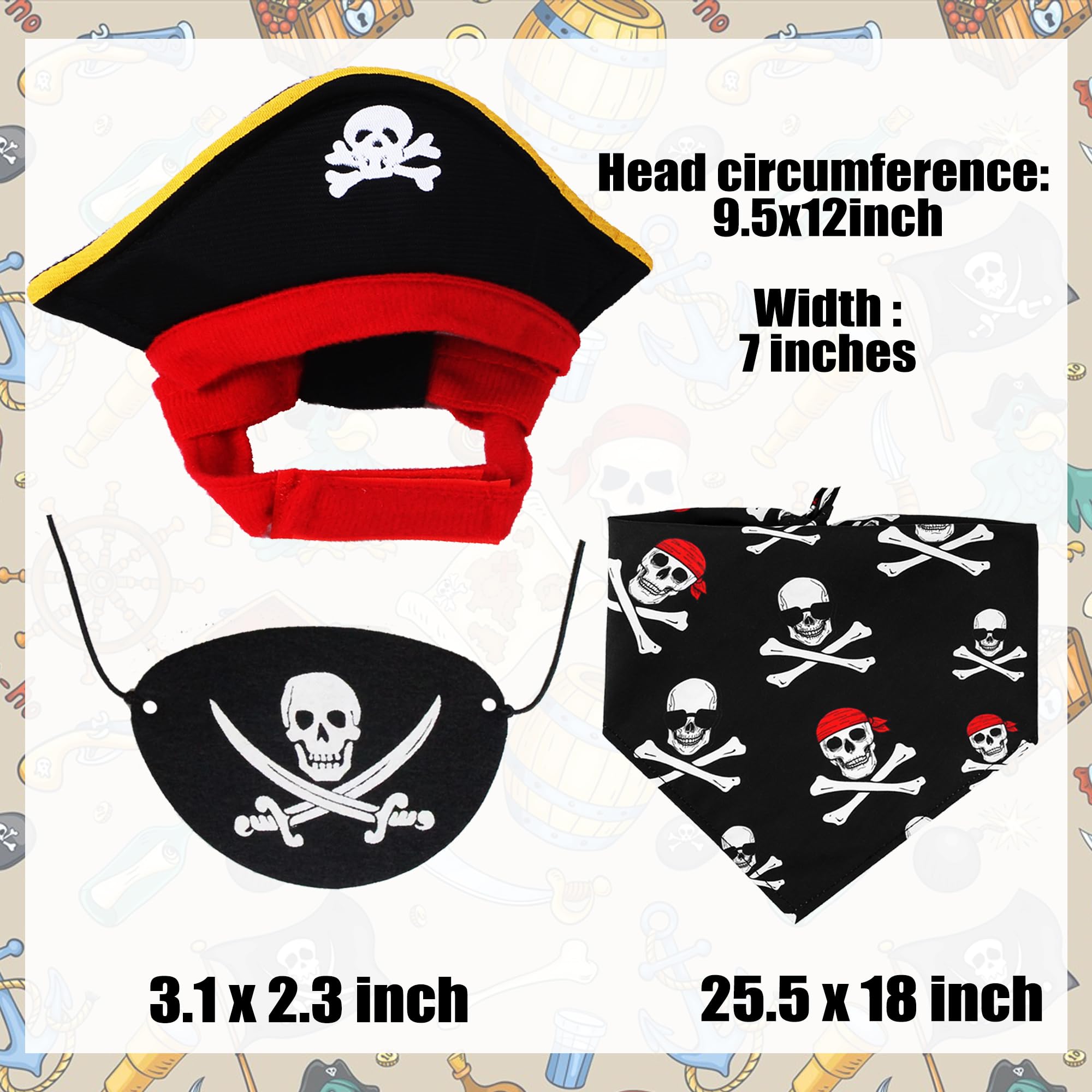 Bandana triangular pirata de GallaRato para cuello y estilo festivo.