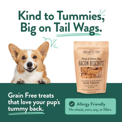 Galletas para perros con tocino, aptas para todas las tallas.