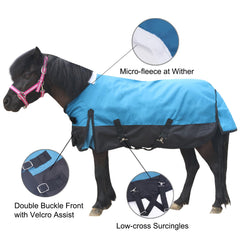 Manta Gallopoff para mini caballo, lateral, diseño transpirable para mayor libertad de movimiento