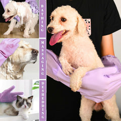 GALYNA guantes de acicalamiento para mascotas, masaje suave y pelo suelto eliminado.