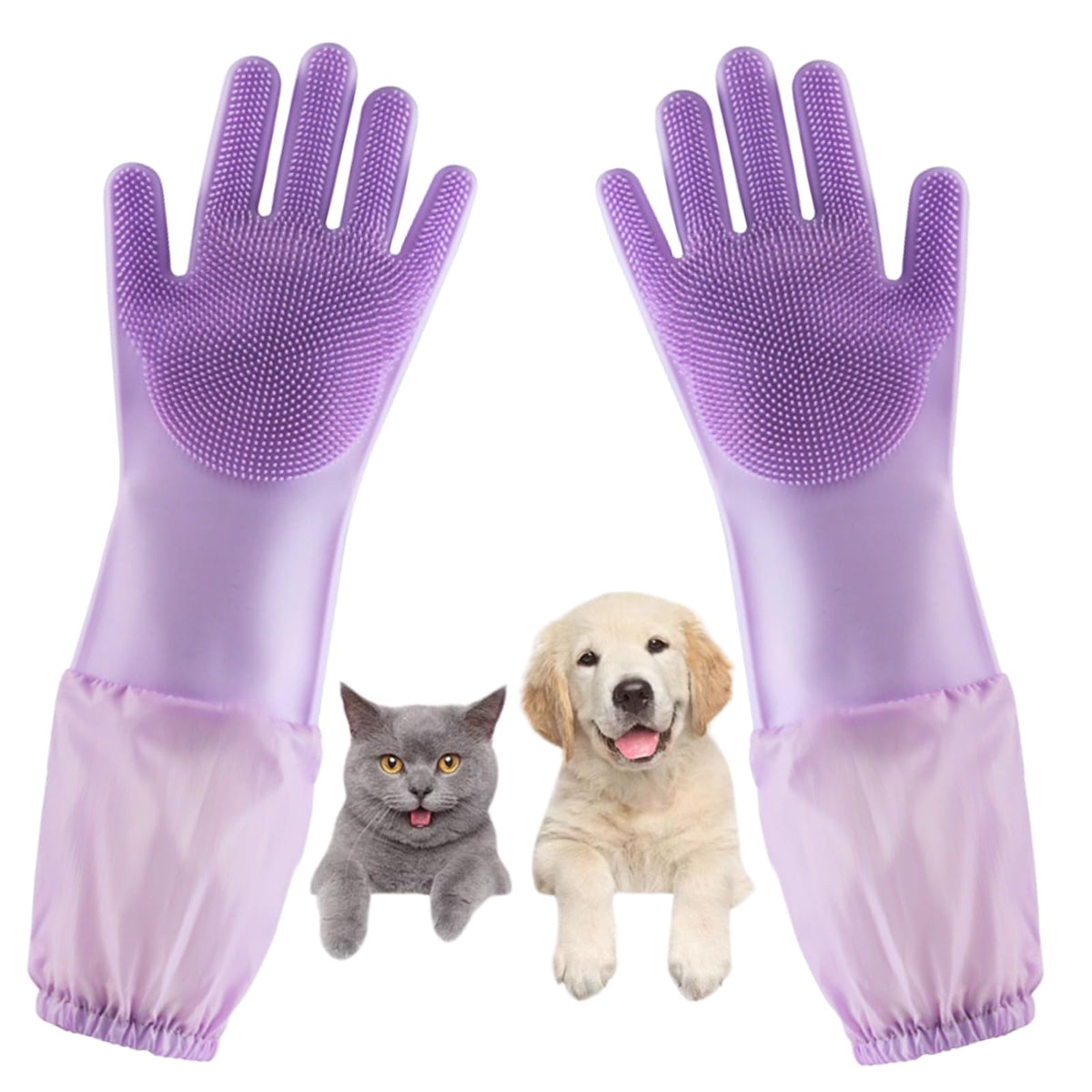 GALYNA guantes de lavado para perros con cepillos suaves, para un cepillado cómodo.
