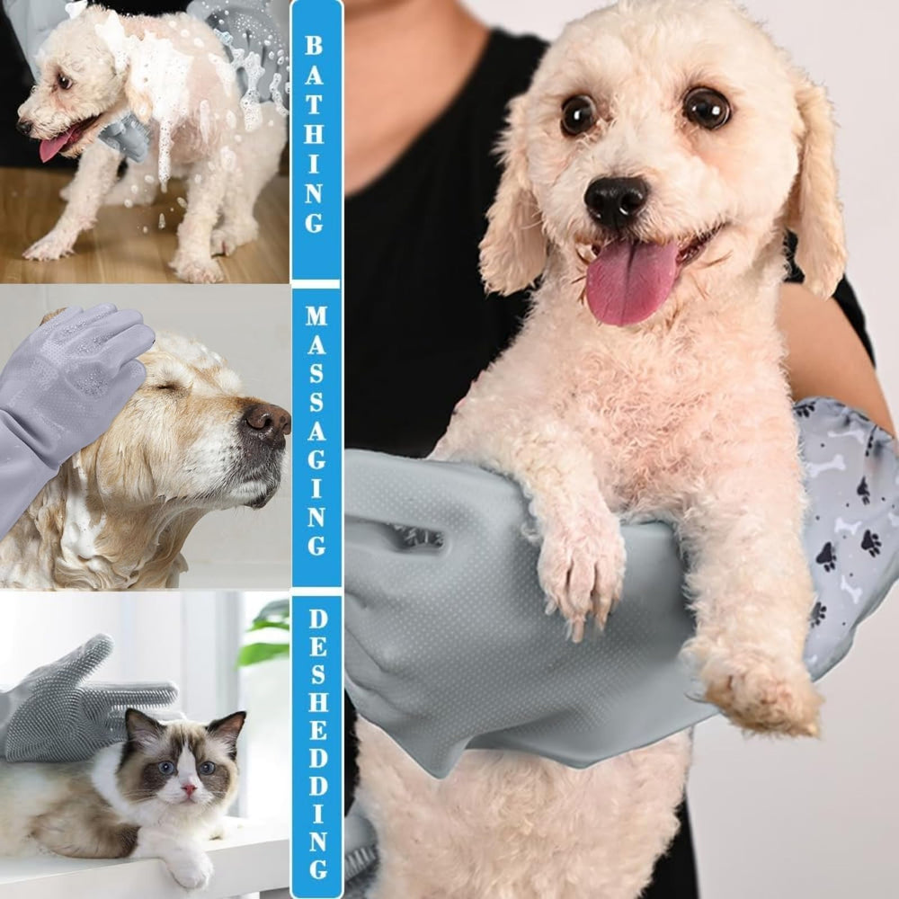 Guantes GALYNA con masaje para pelaje y pelo sin enredos.