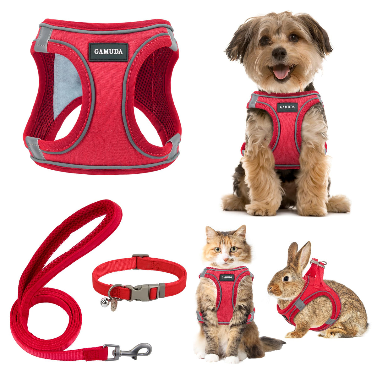 GAMUDA arnés, collar y cuerda completo para paseos seguros y cómodos