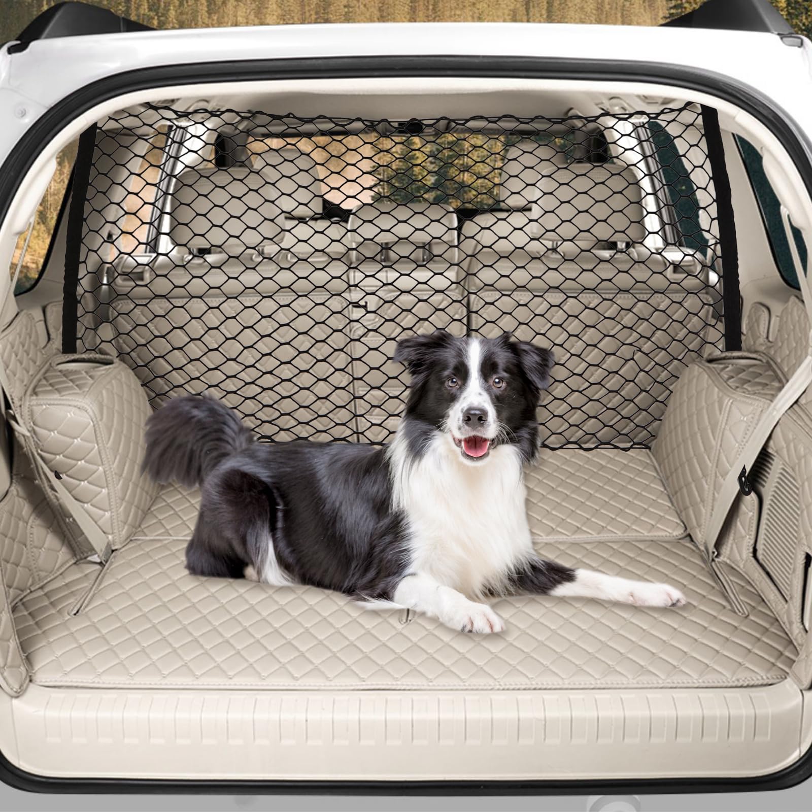 GAOSPD barrera de red para perros en coche, protección del pasajero trasero.