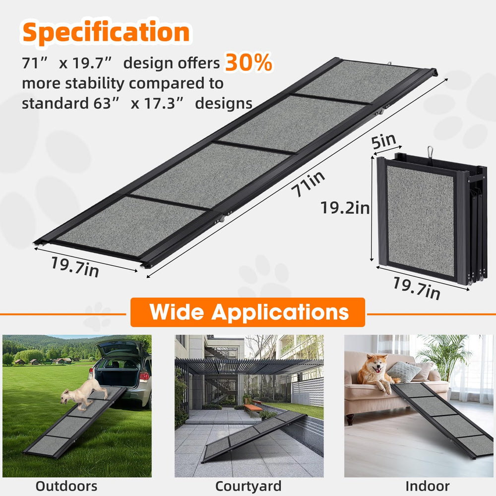 GAOYITK rampa plegable con diseño de cuatro partes para almacenamiento fácil.