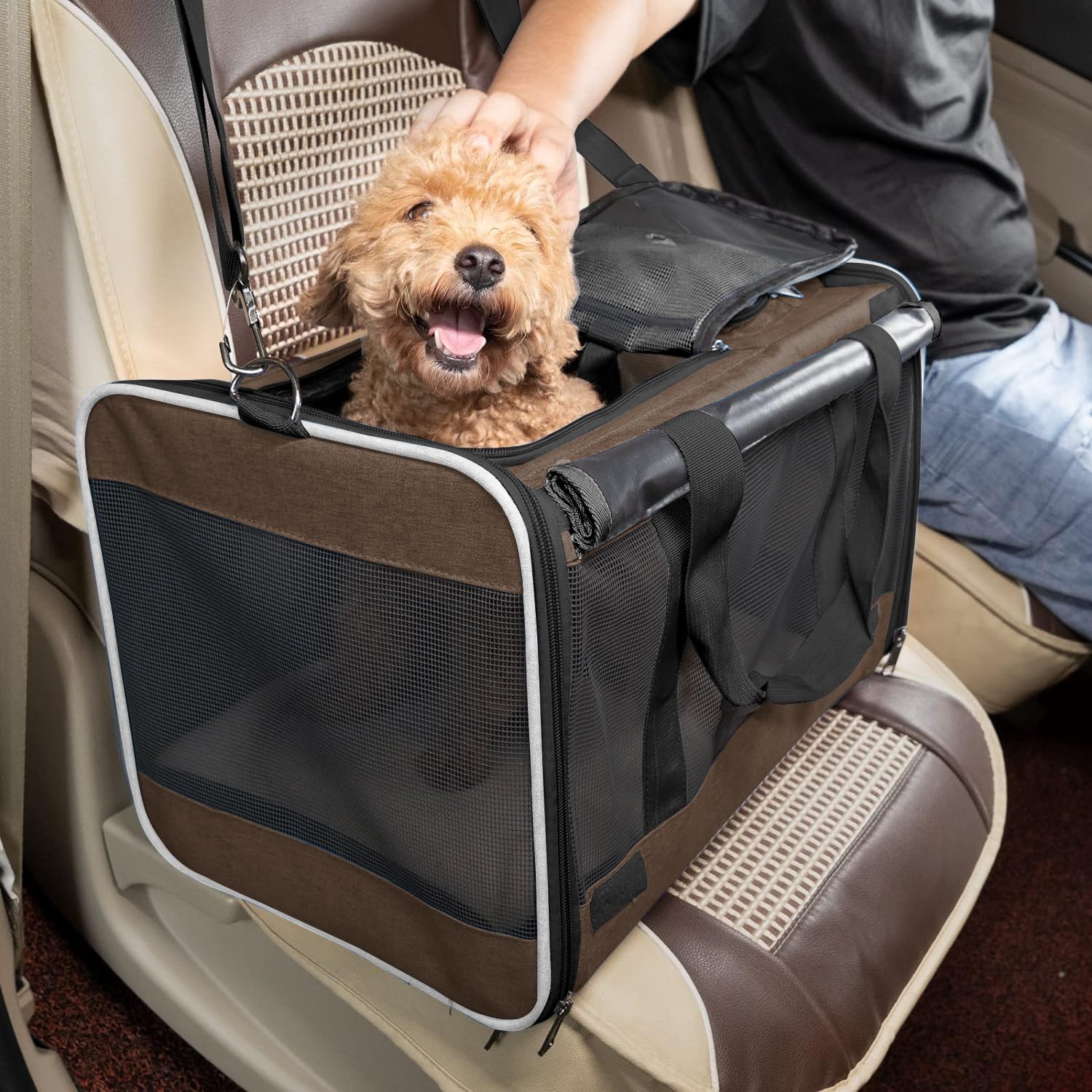 GAPZER acceso superior y lateral para colocar al gato con facilidad.