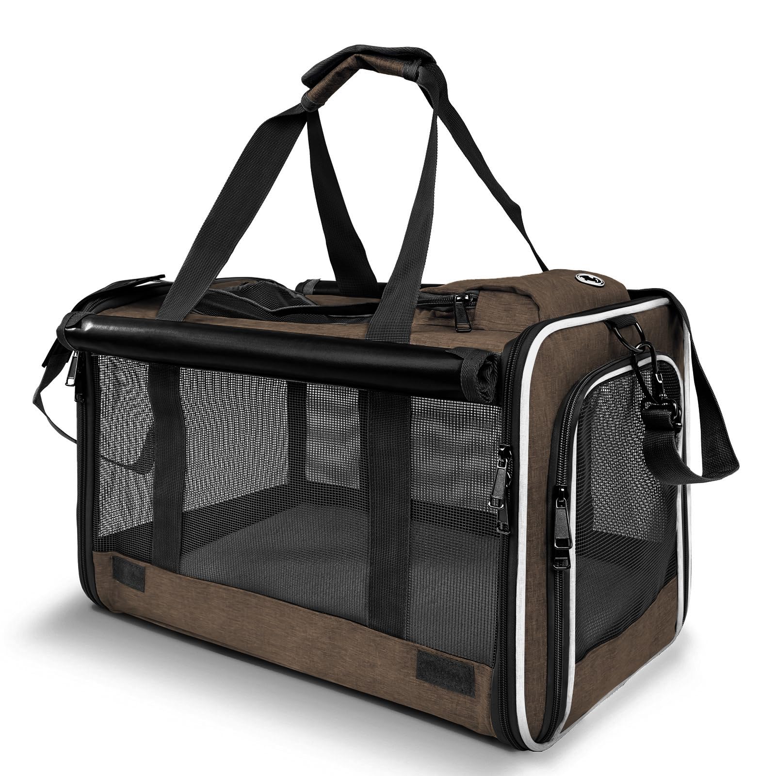 GAPZER bolsa transporte gato grande en color moka, ideal para viajes cómodos.