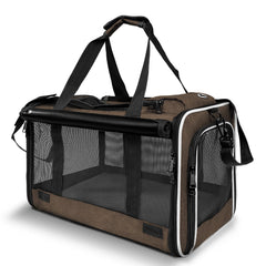 GAPZER bolsa transporte gato grande en color moka, ideal para viajes cómodos.