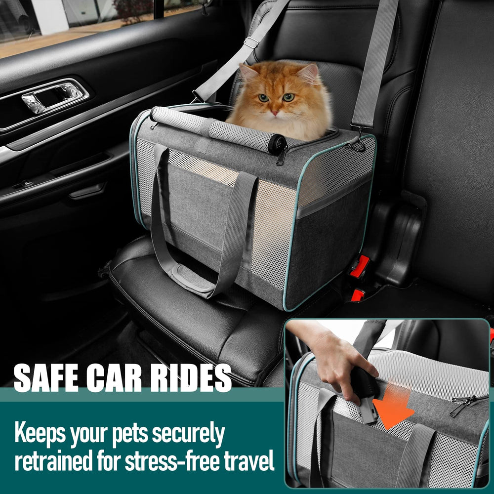 GAPZER Bolsa transporte gatos grandes, cierre automático: seguridad para evitar escapes.