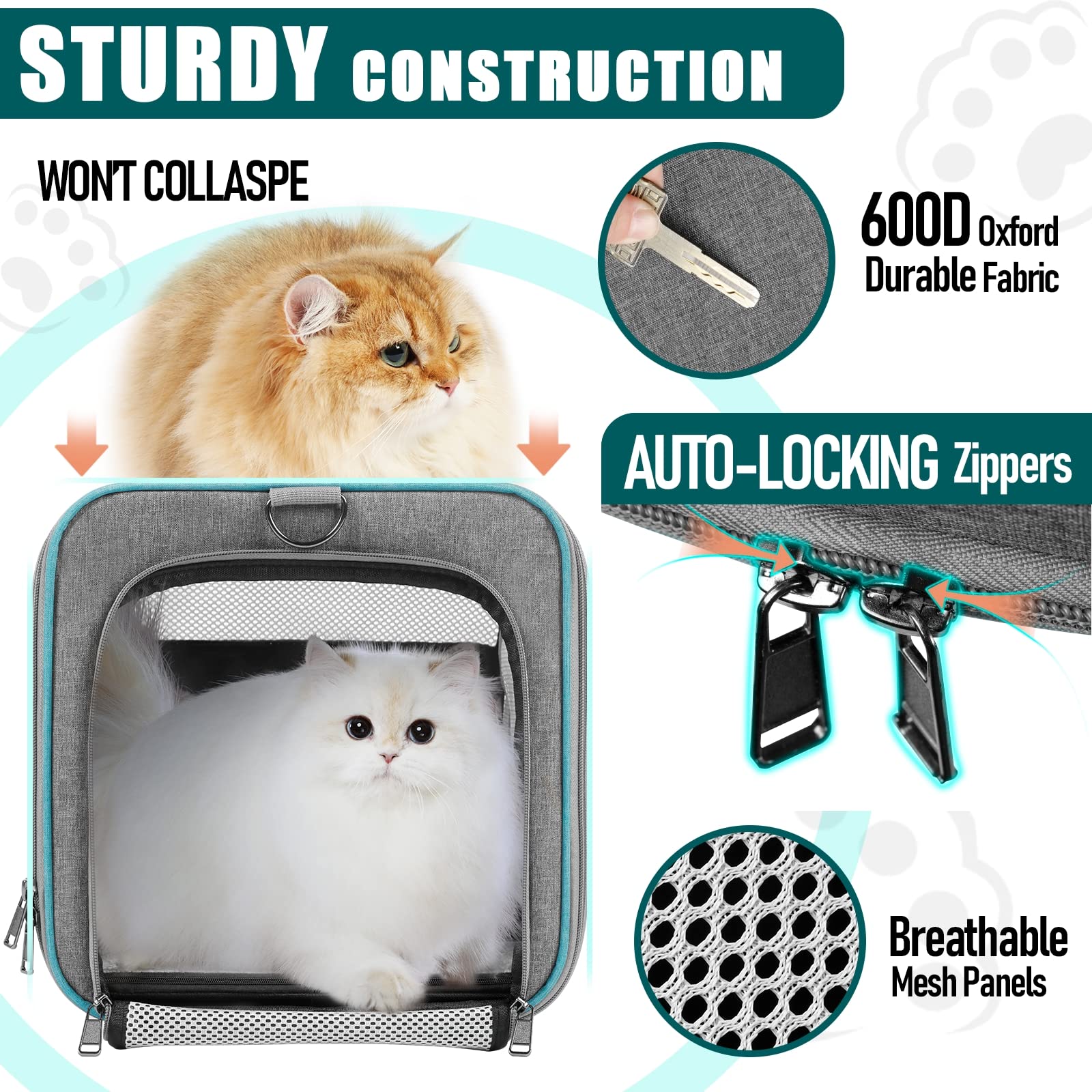 GAPZER Bolsa transporte gatos grandes, correa ajustable: transporte cómodo y estable.