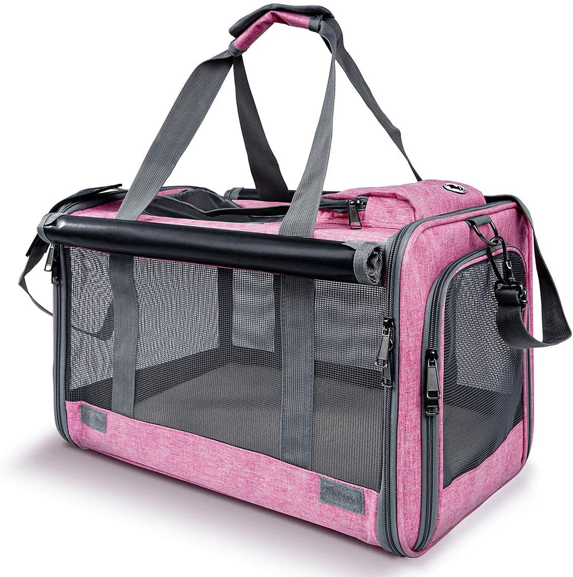 GAPZER bolsa transporte gatos grandes mostrando dimensiones para un cómodo recorrido