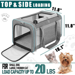 GAPZER Bolsa transporte gatos grandes, interior: estructura estable para mascotas de 20 libras.