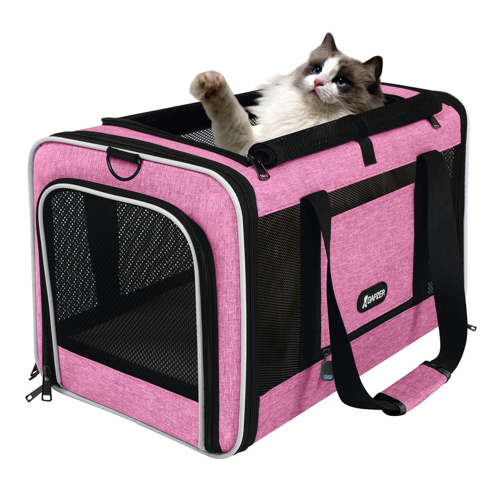 GAPZER diseño rosa: transportín ligero y fácil de portar para mascotas pequeñas.