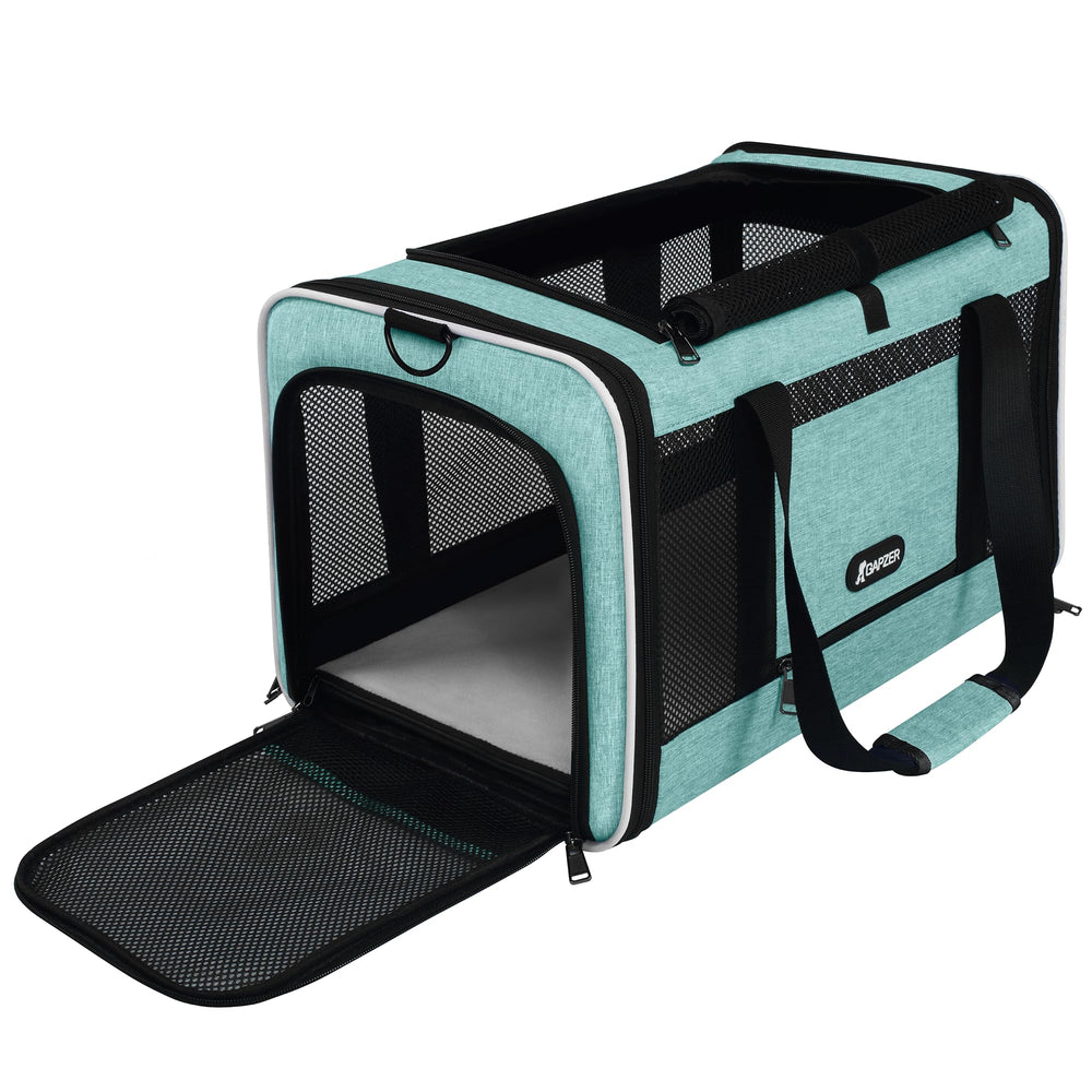 GAPZER porta-mascotas 18x11x11 turquesa para viaje cómodo.