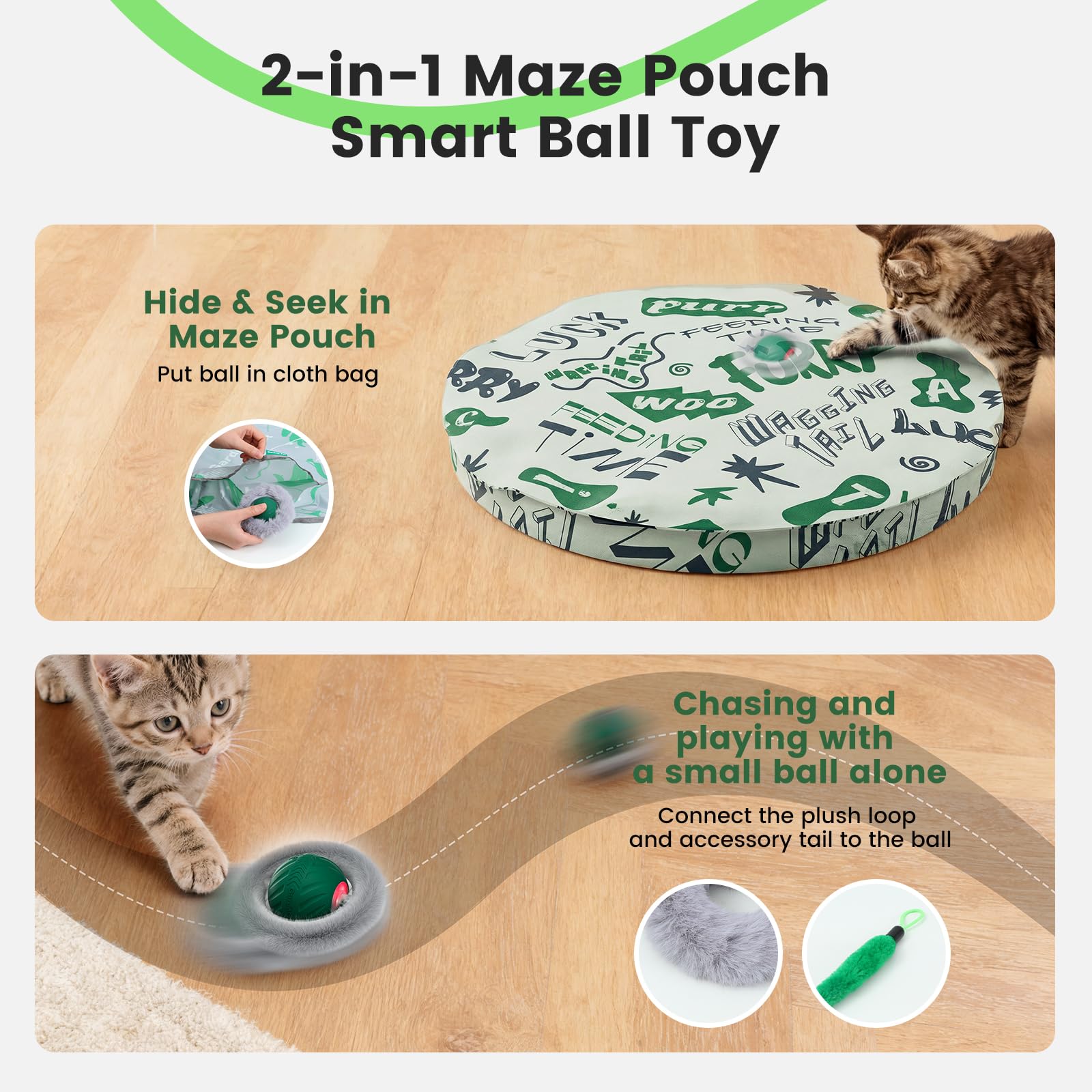 Gardner Pet alfombra de juego con bola escondida, ideal para estimular la caza.