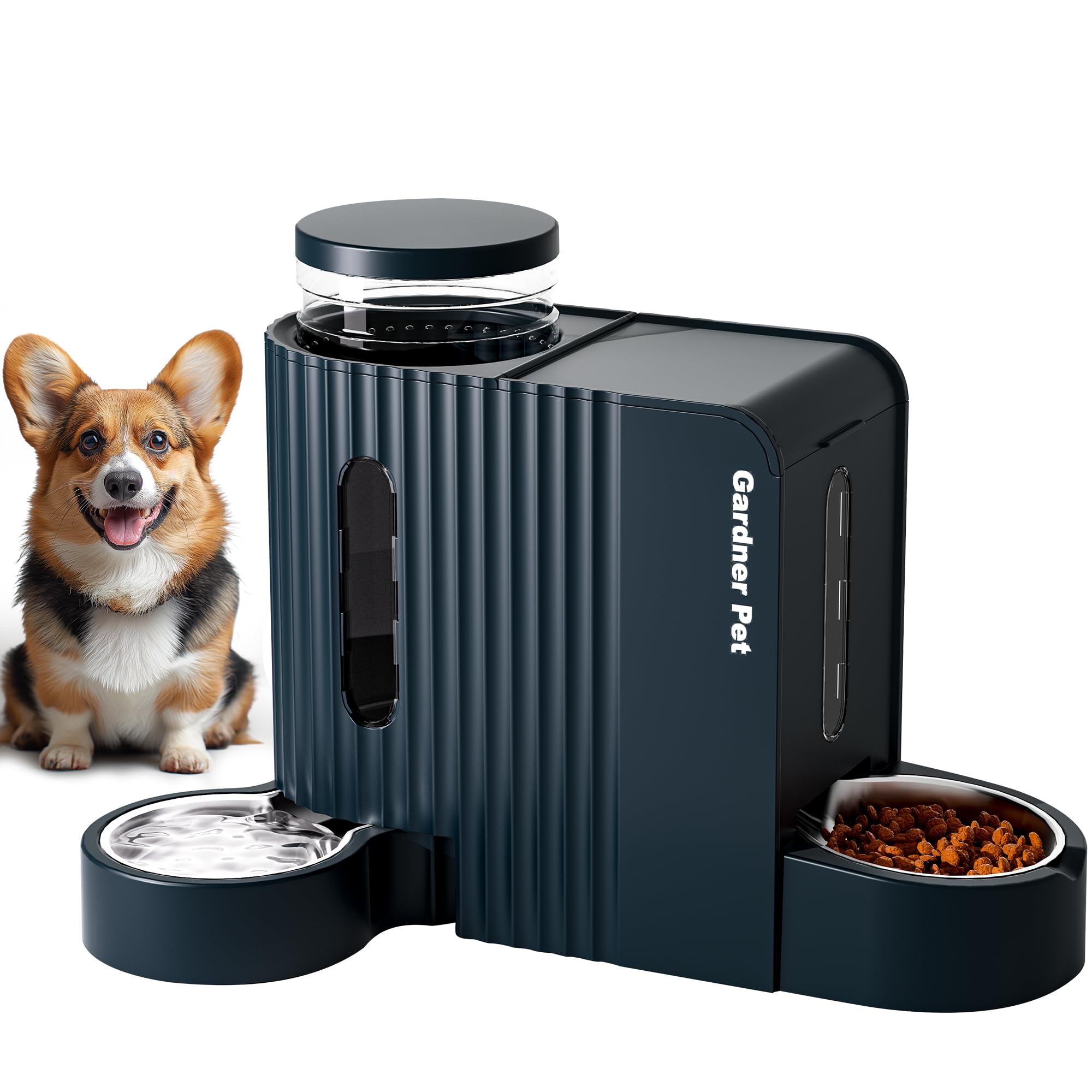 Gardner Pet alimentador automático de gravedad, gran capacidad para mascotas.