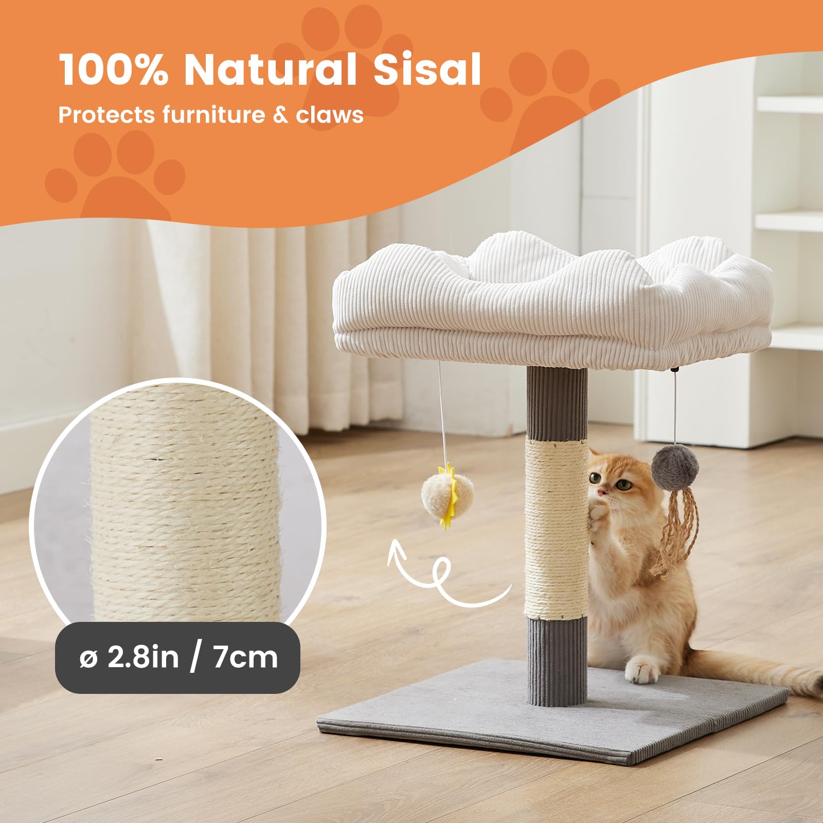 Gardner Pet árbol para gatos gris, ambiente interior.