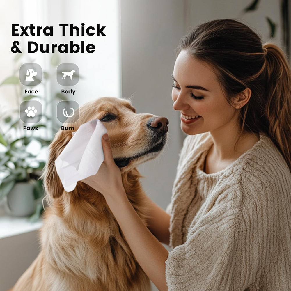 Gardner Pet toallitas con coco y aloe para piel suave y agradable.
