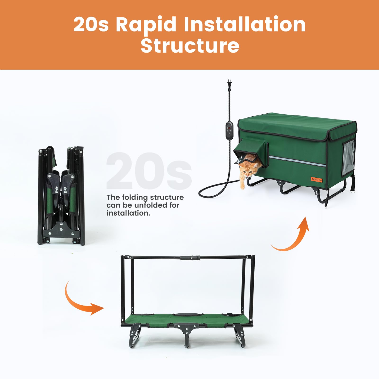 Gardner Pet base elevada con borde impermeable, mantiene el interior seco incluso ante charcos.