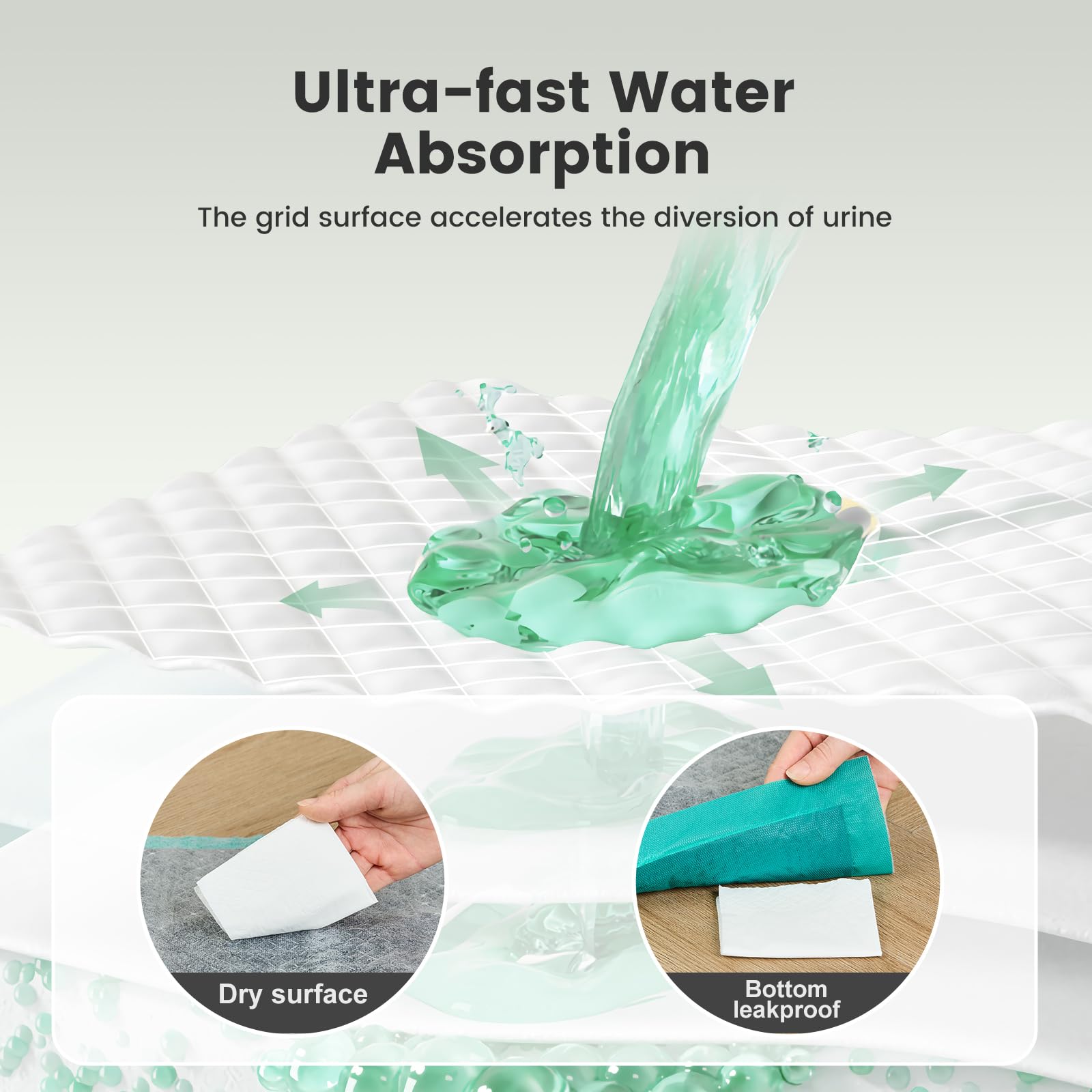 Gardner Pet base impermeable previene fugas y mantiene el área limpia.
