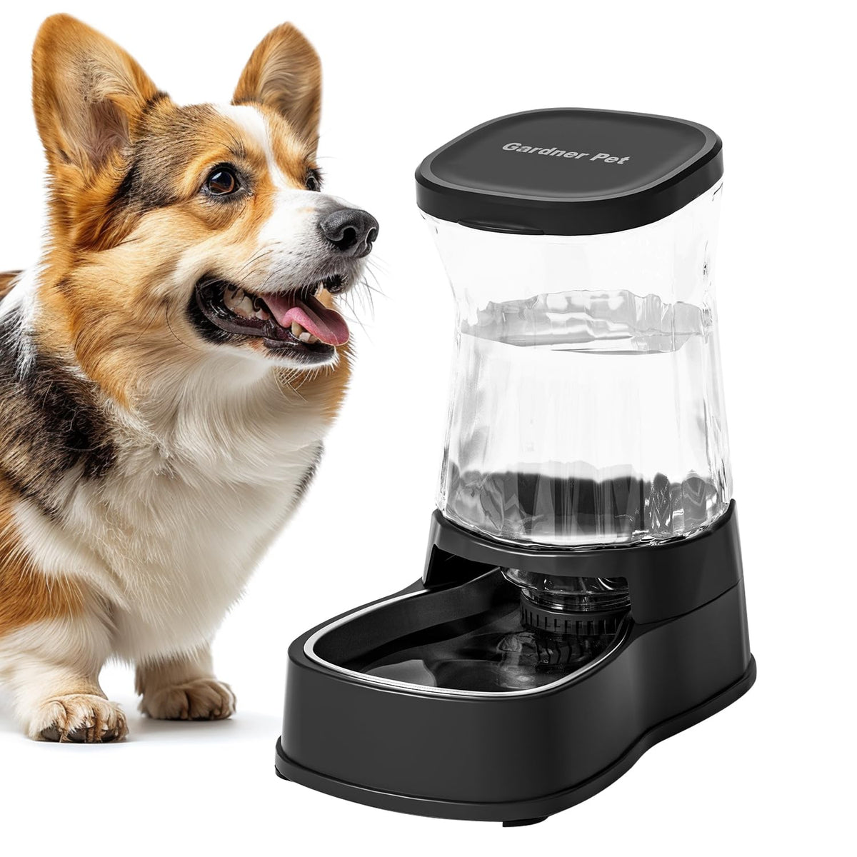 Gardner Pet bebedero automático en acero inoxidable para perros y gatos, promueve hidratación higiénica.