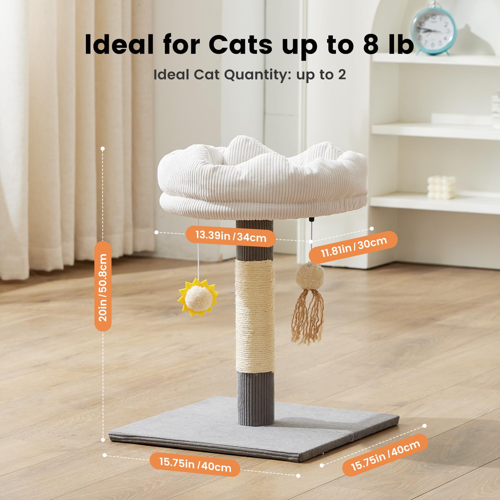 Gardner Pet cama de pana gris para mayor confort
