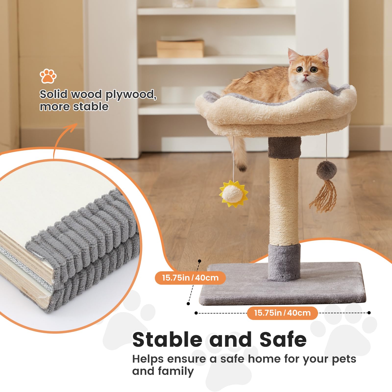 Gardner Pet cama superior desmontable, descanso suave y limpieza fácil.