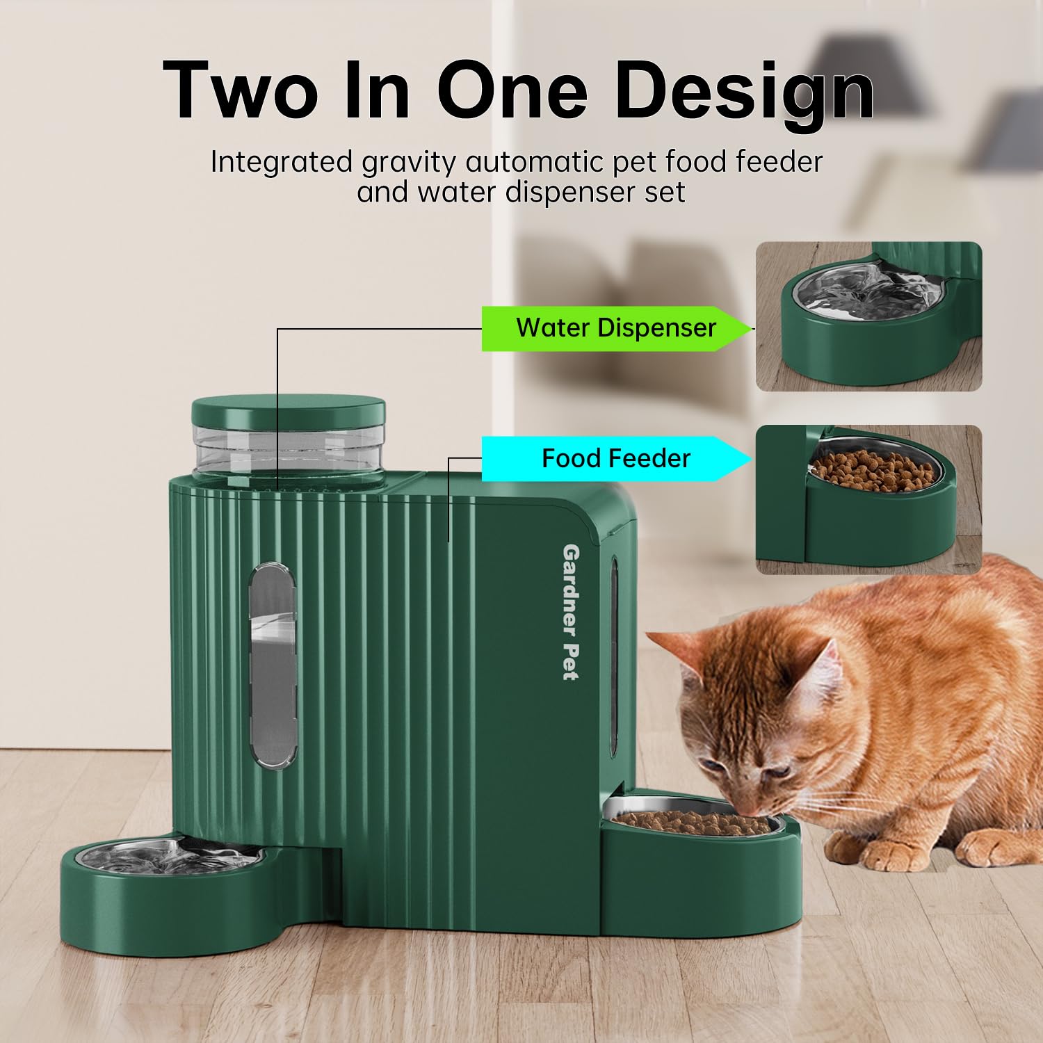 Gardner Pet gran capacidad de agua 3 litros para días fuera de casa.