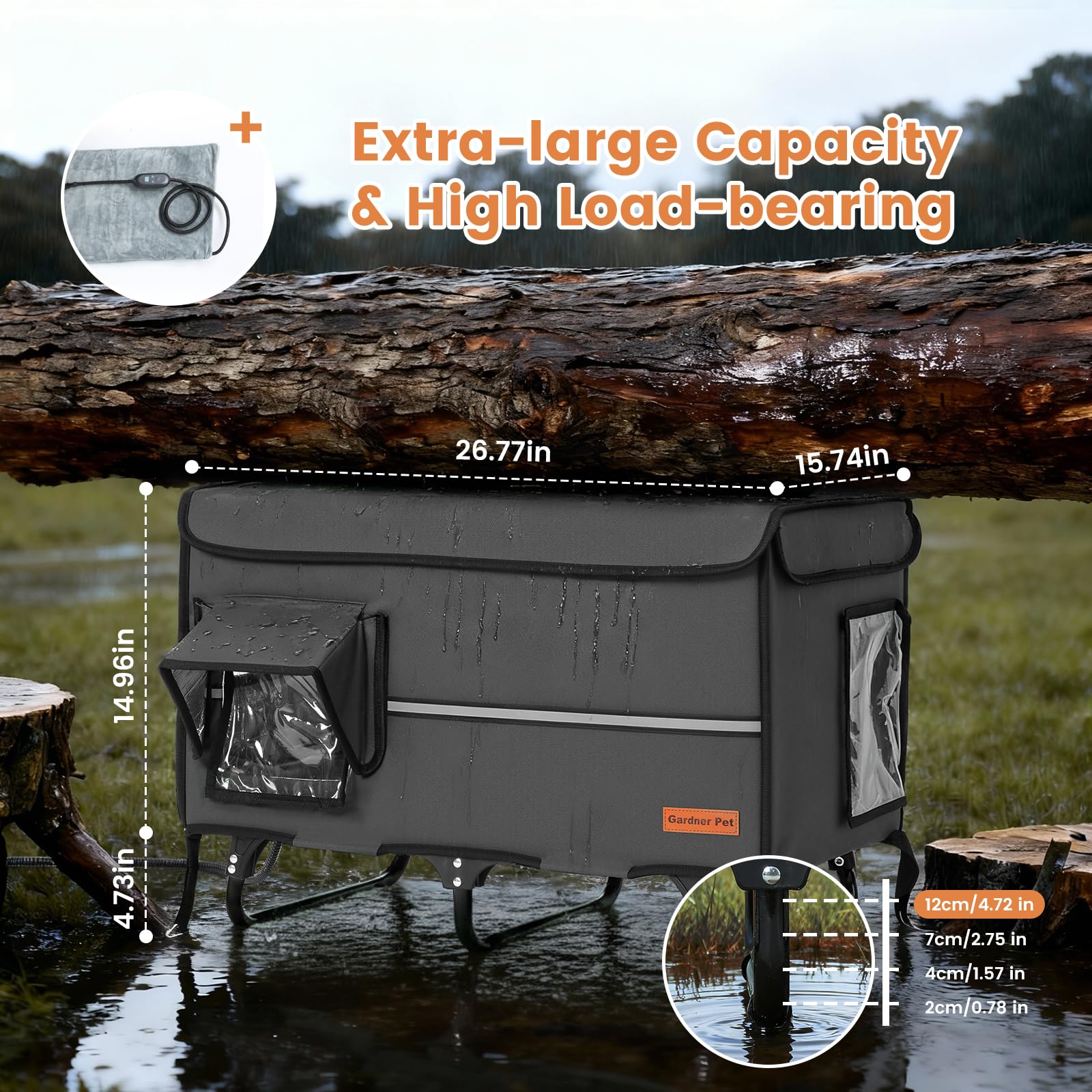 Gardner Pet casa-gato-aislamiento-100-impermeable: protección contra lluvia y nieve