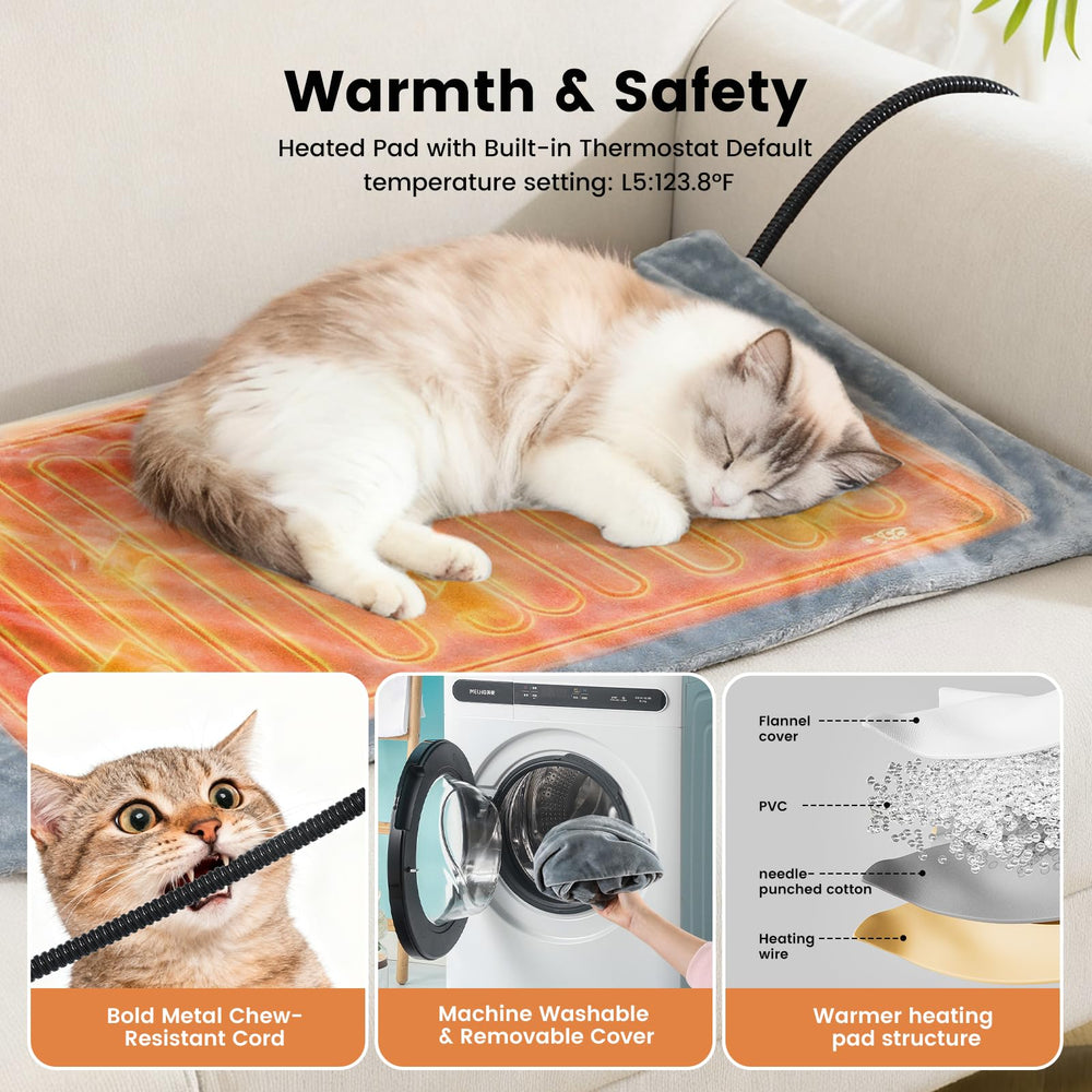 Gardner Pet casa-gato-calentador-ajustable: calor estable y control de temperatura