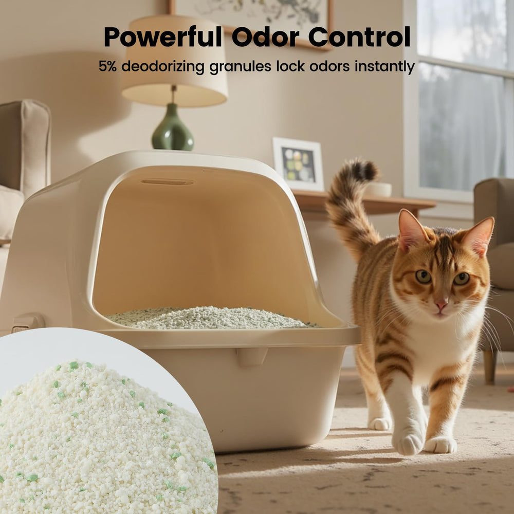 Gardner Pet Cassava Cat Litter, bajo rastro para pisos más limpios y menos limpieza.