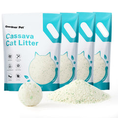 Gardner Pet Cassava Cat Litter, control de olor, mantiene la caja fresca por más tiempo.