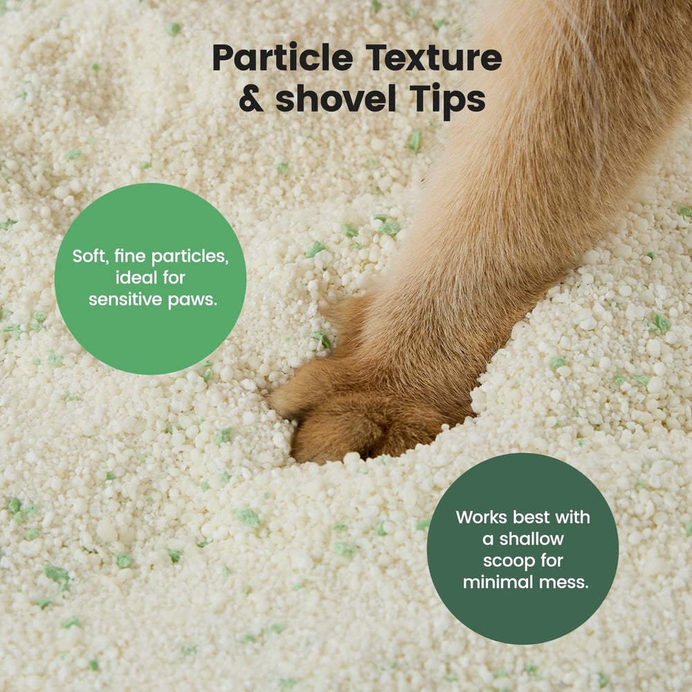 Gardner Pet Cassava Cat Litter, basado en plantas para una opción natural y suave.