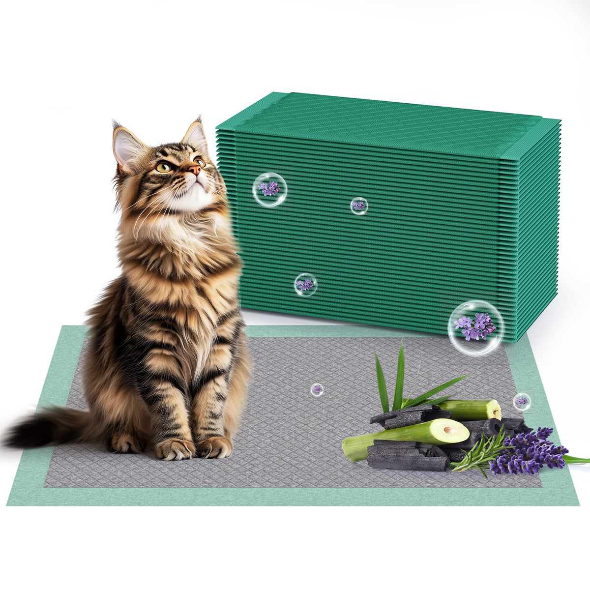 Gardner Pet pads lavanda frente: aroma suave para la caja de arena