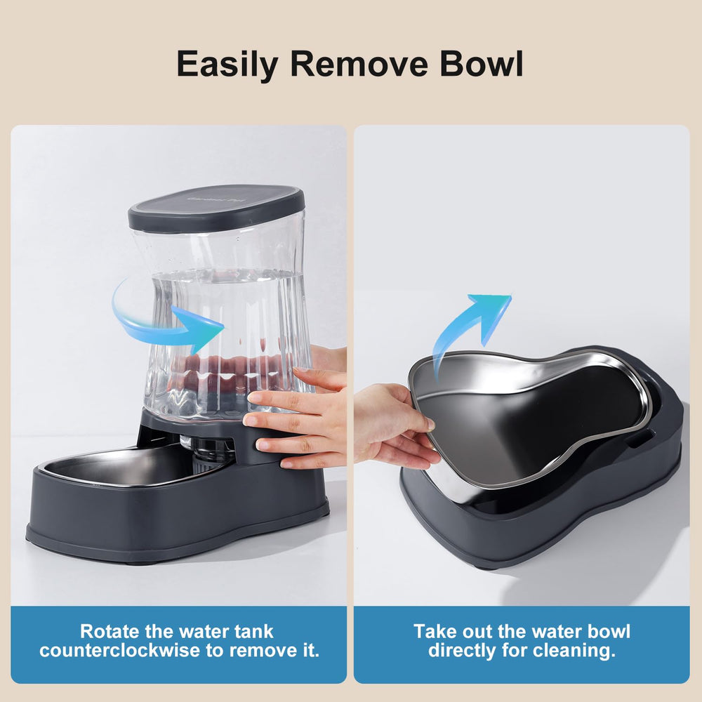 Gardner Pet diseño de gravedad mantiene agua disponible sin recargas constantes.