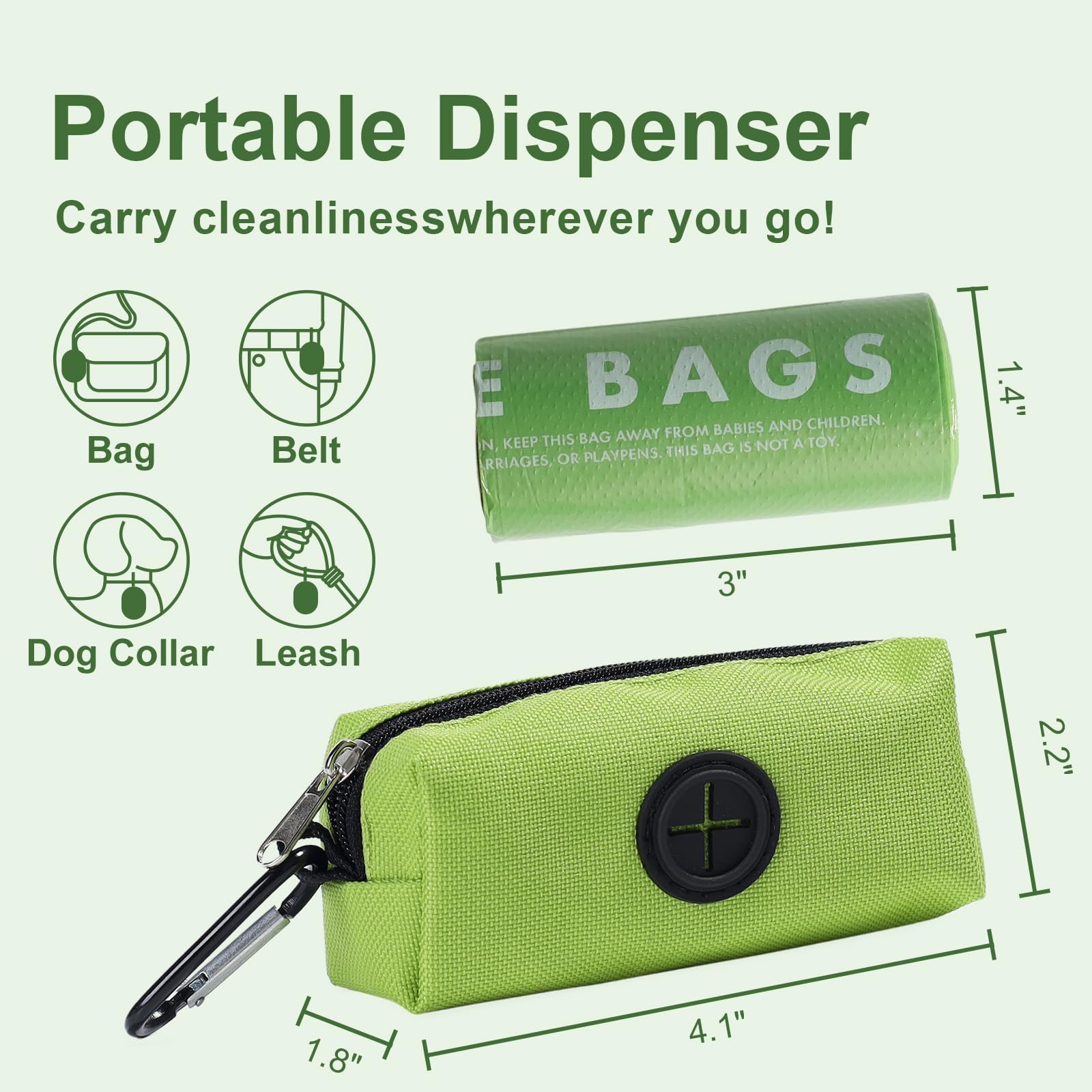 Gardner Pet dispensador incluido; limpieza fácil y transporte cómodo.
