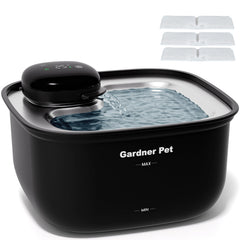 Fuente Gardner Pet para gatos inalámbrica con bandeja de acero, higiene mejorada.