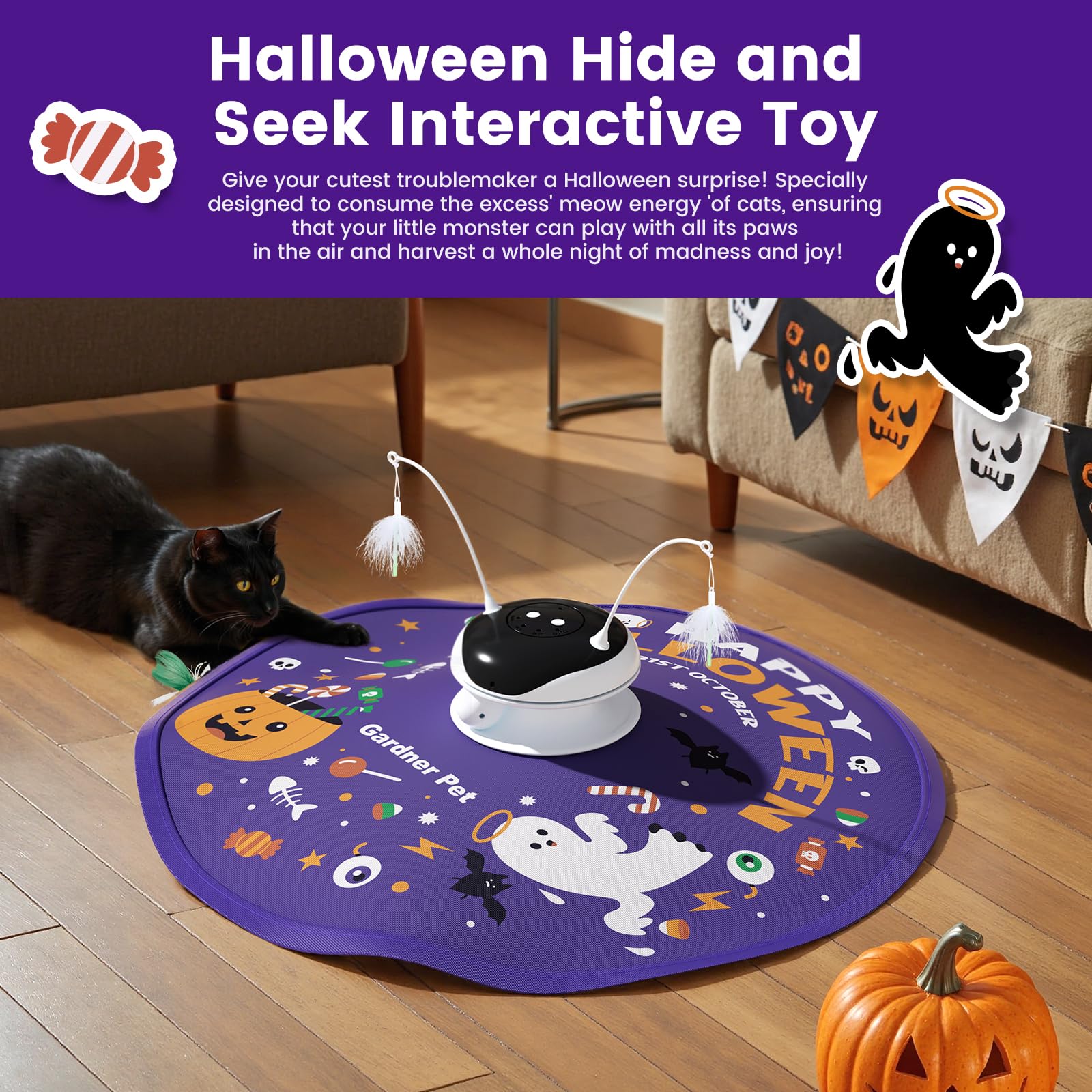 Gardner Pet Gato Juguete Bolas Rastreo: movimiento continuo para curiosidad felina.