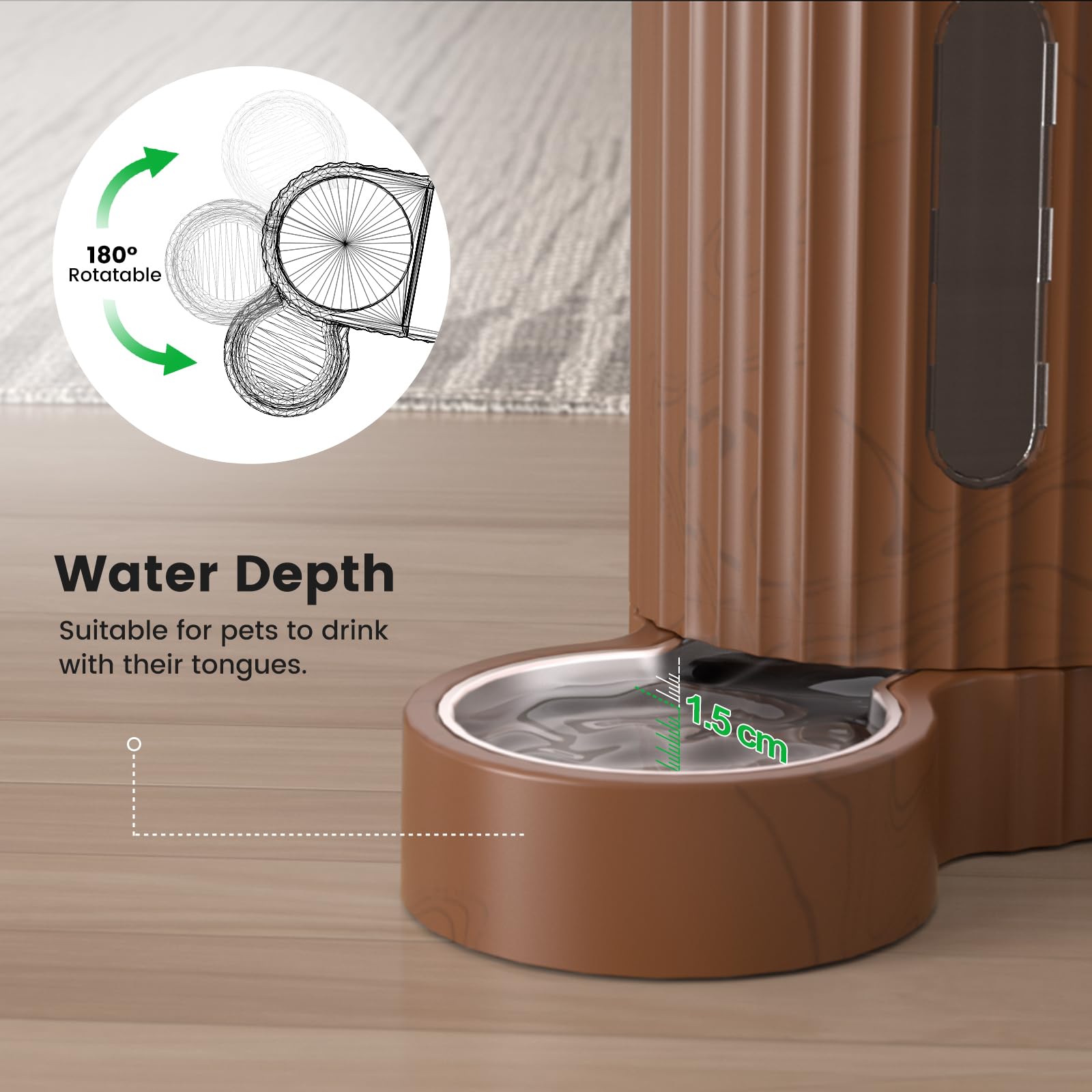 Gardner Pet Gravity: cuenco de agua giratorio 180 grados para ajuste cómodo