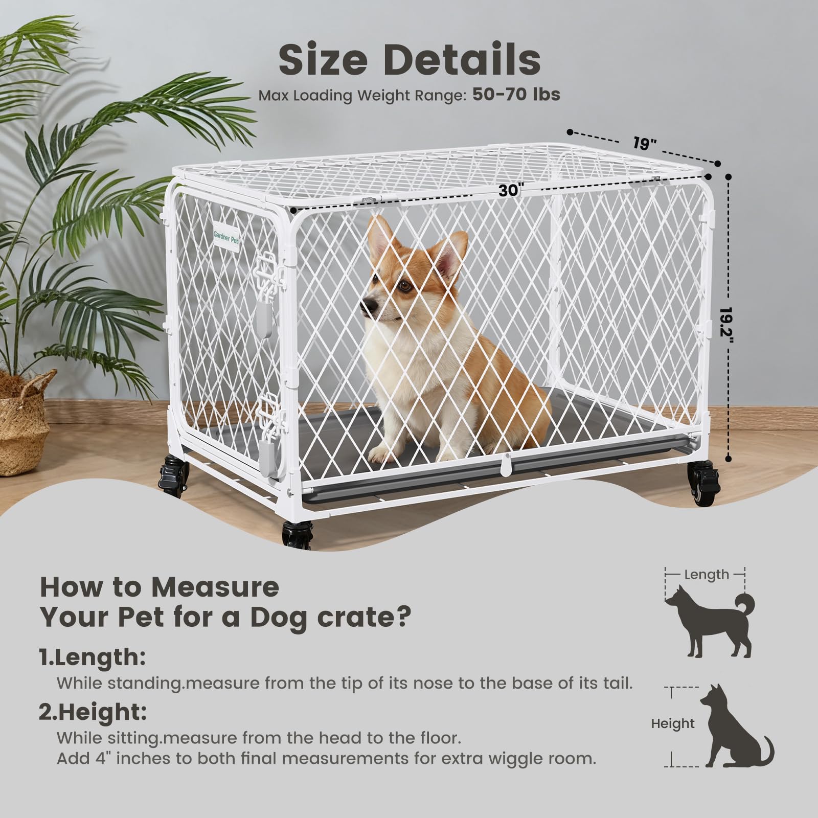 Gardner Pet jaula de diamante con estructura segura para el perro