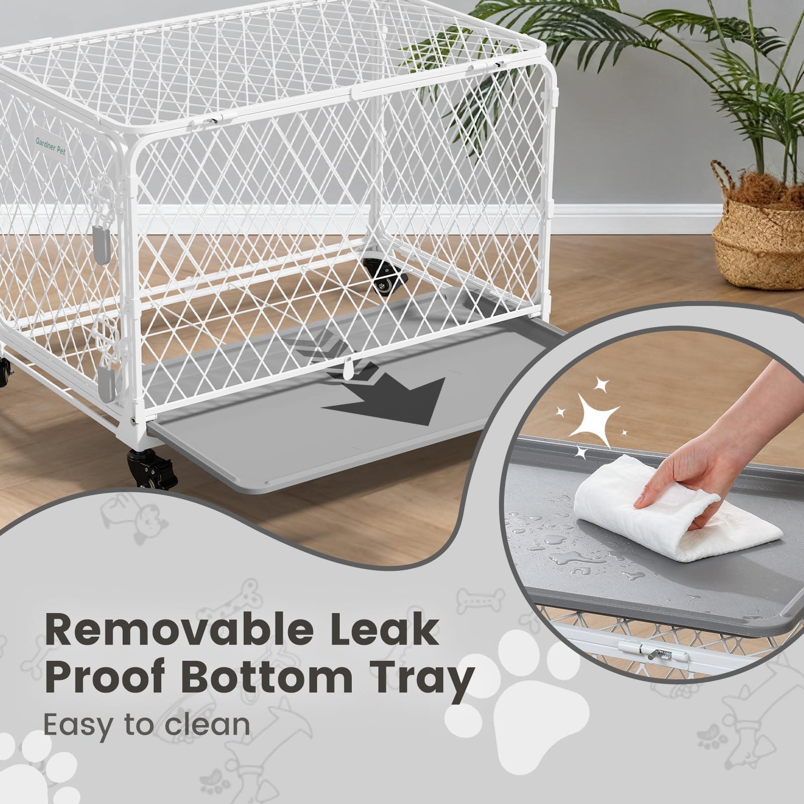 Gardner Pet jaula ventilacion clara para tranquilidad del perro