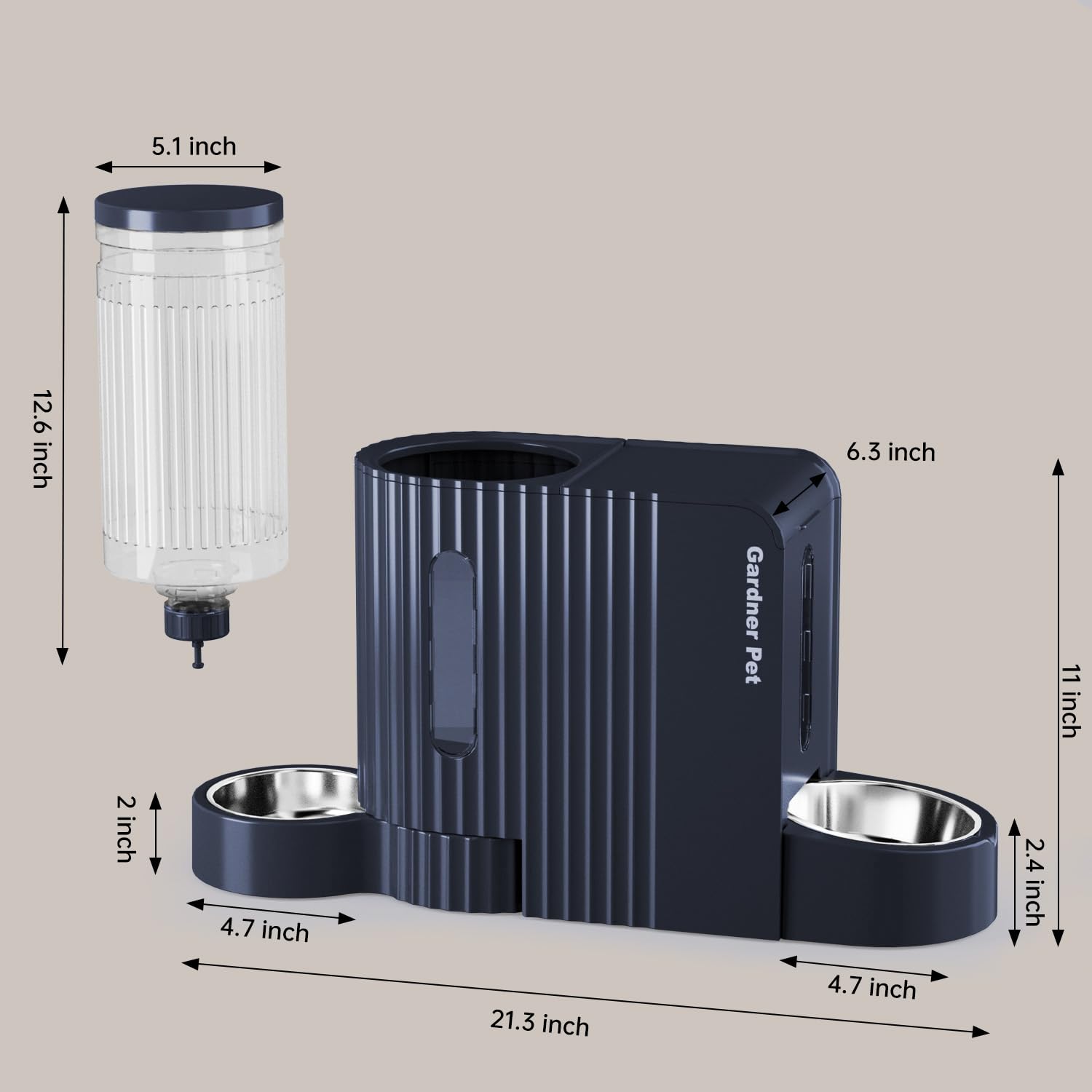 Gardner Pet limpieza fácil, tazón de acero extraíble para higiene